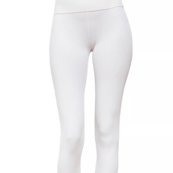 Carbon38 Pants - Carbon38 Ribbed 7/8 White High-Waisted Leggings NWT